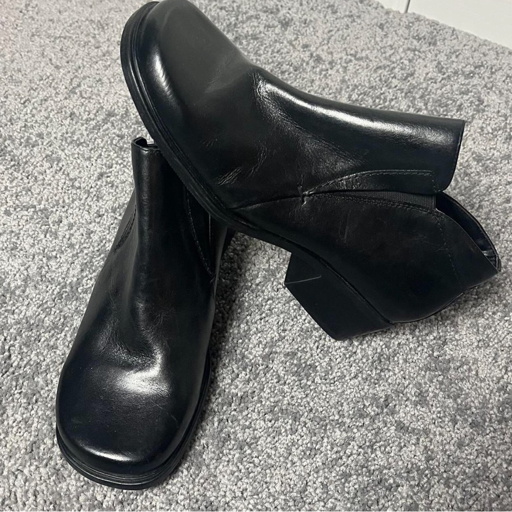 Black Leather Ankle Boots